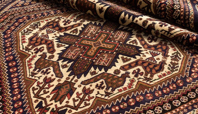Close-up view of an high-quality oriental rug