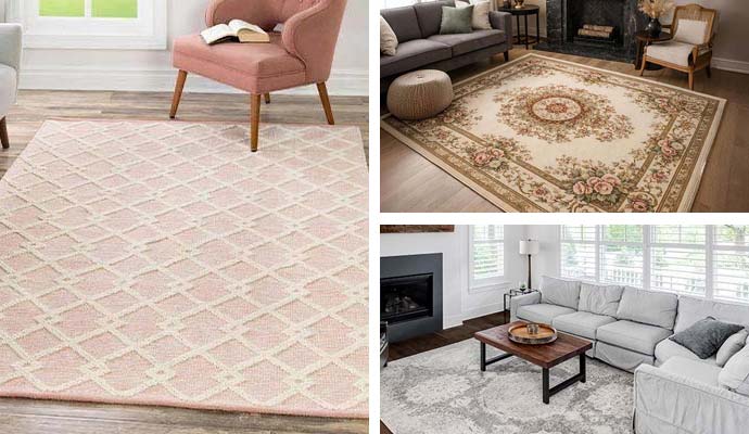 Collage of gabbeh, ananda, farmhouse rug