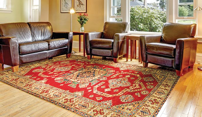European rug in living room