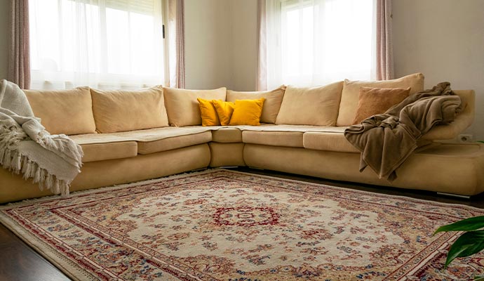 Colorful rug in home