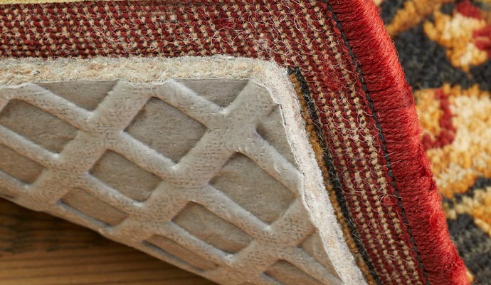 Installed rug pad