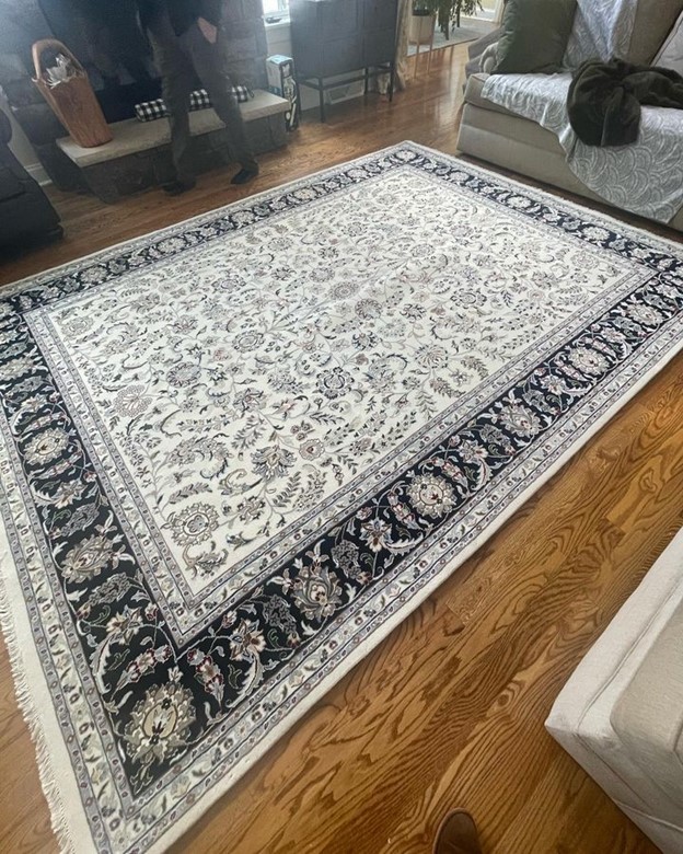 Walton Ivory and Navy Living room rug