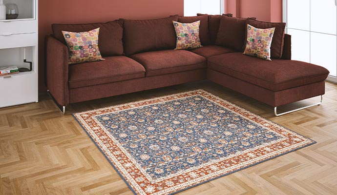 Living room with a beautiful rug