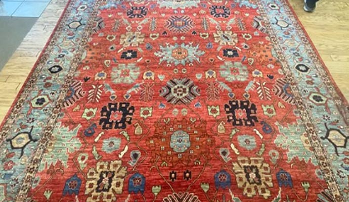 A oriental rug on floor