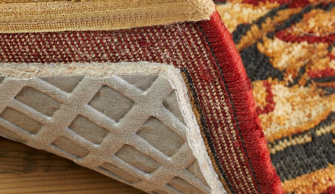 Rug attached with a high-quality non-slippery rug pad