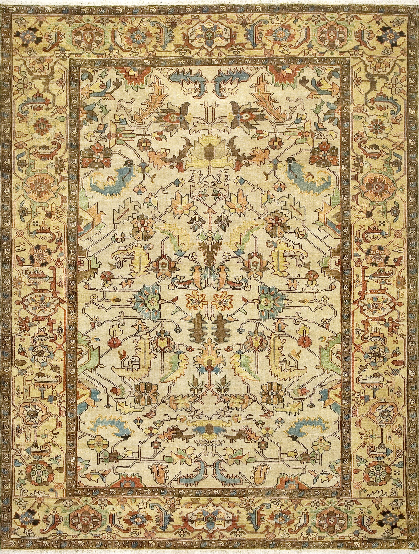 Antique Serapi 203CS Ivory / Gold