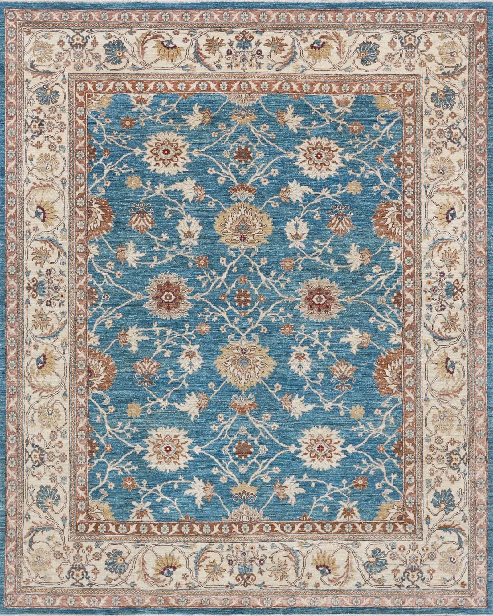 Sultanabad Collection N-219 Con Light Blue Cream