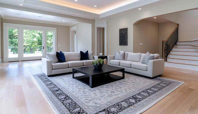 Clean modern living room