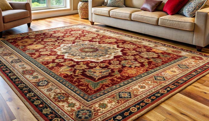 Hardwood floor living room rugs
