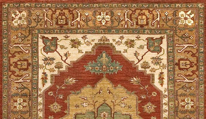 Sultanabad collection traditional rug with classic botanical patterns